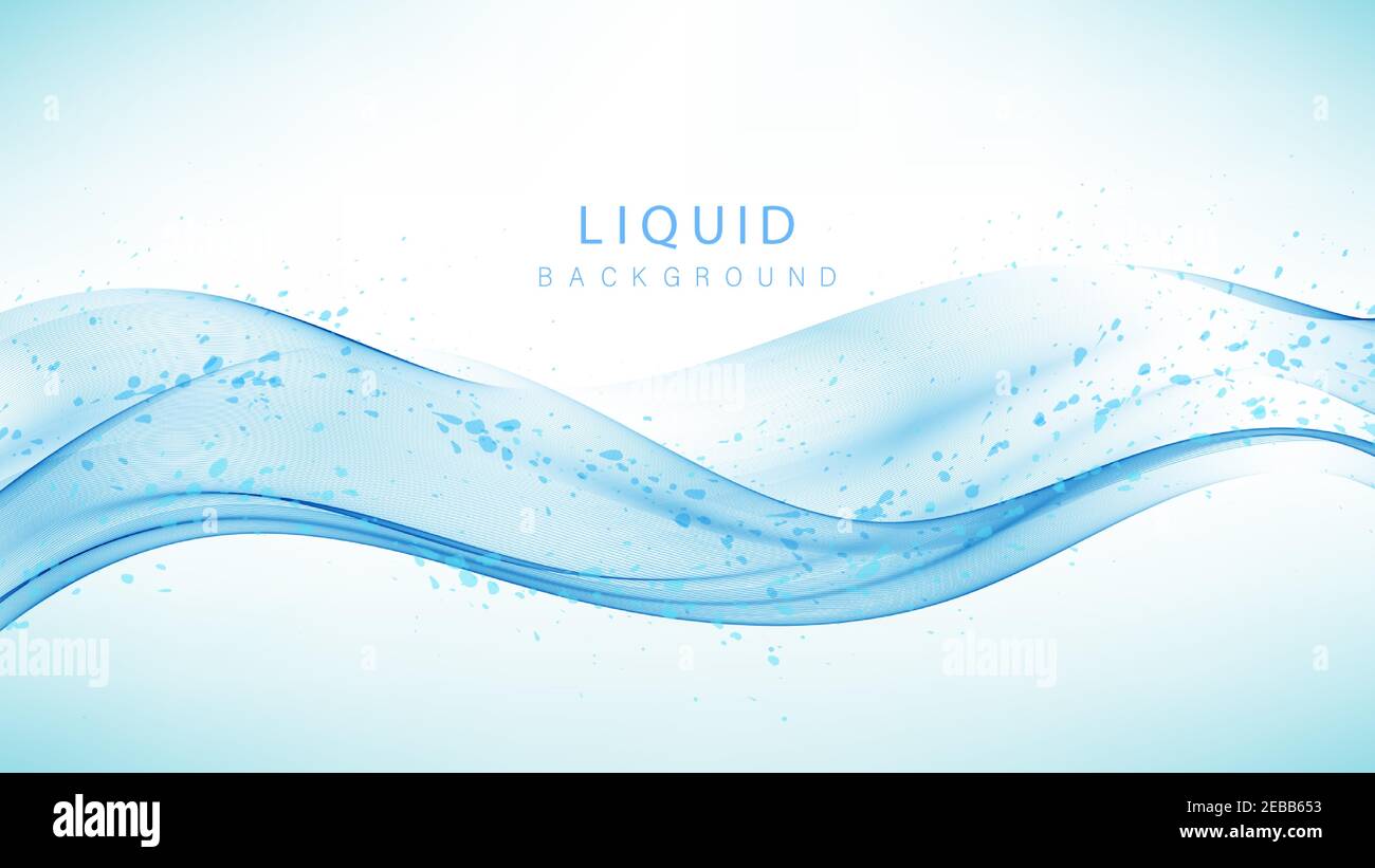 Abstract blue wave vector background Flow transparent wave Stock Vector ...