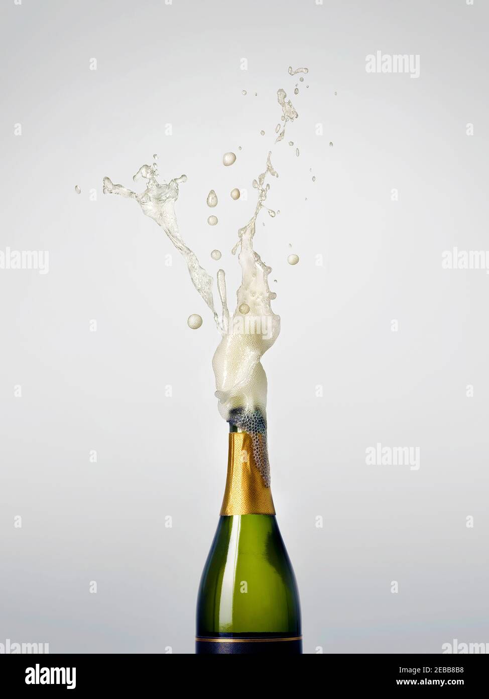 Exploding Bottle of Champagne for Celebration Stock Photo Alamy