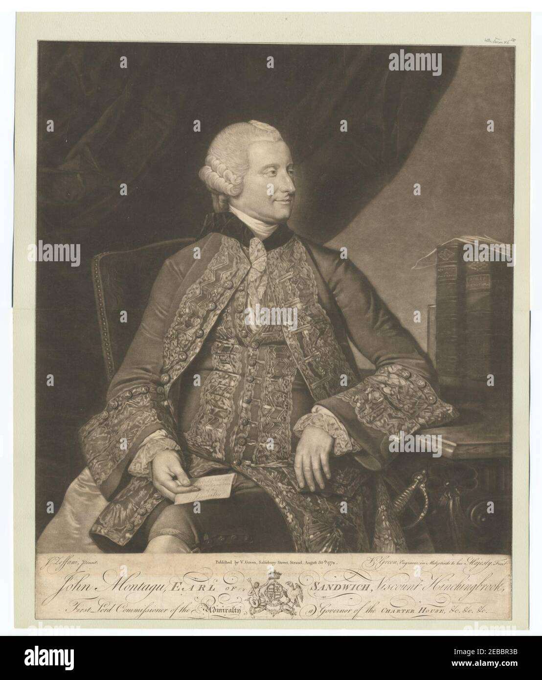 John Montagu, Earl of Sandwich, Viscount Hinchingbrook Stock Photo