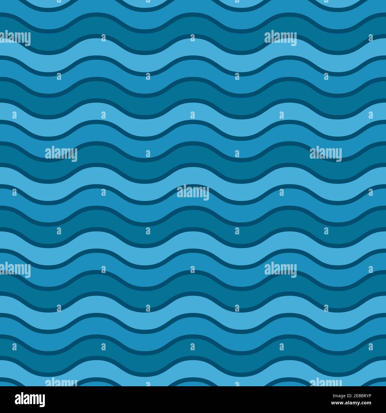 Nautical style vector pattern with waves. Stock Vector