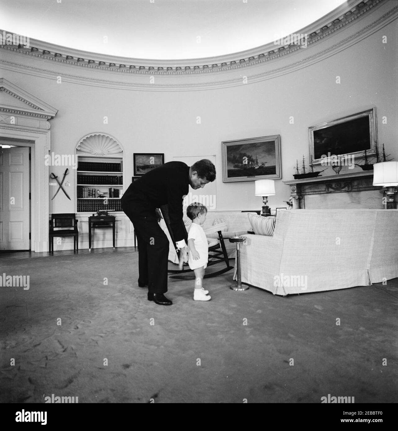 President Kennedy with Caroline Kennedy and John F. Kennedy, Jr