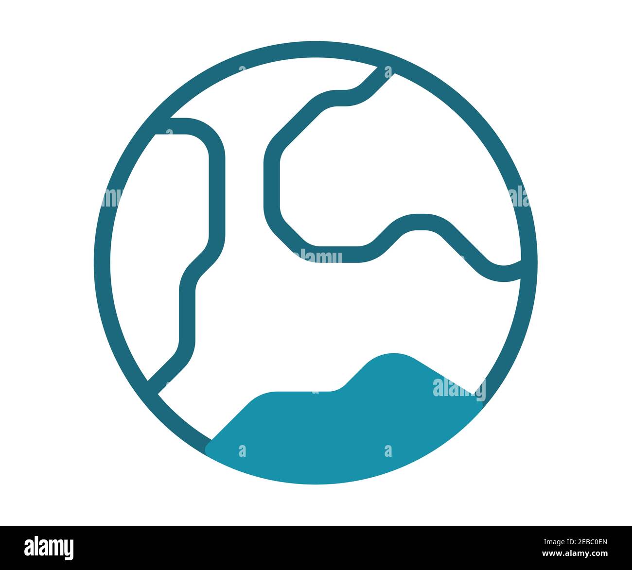 earth global world single isolated icon with solid line style vector ...