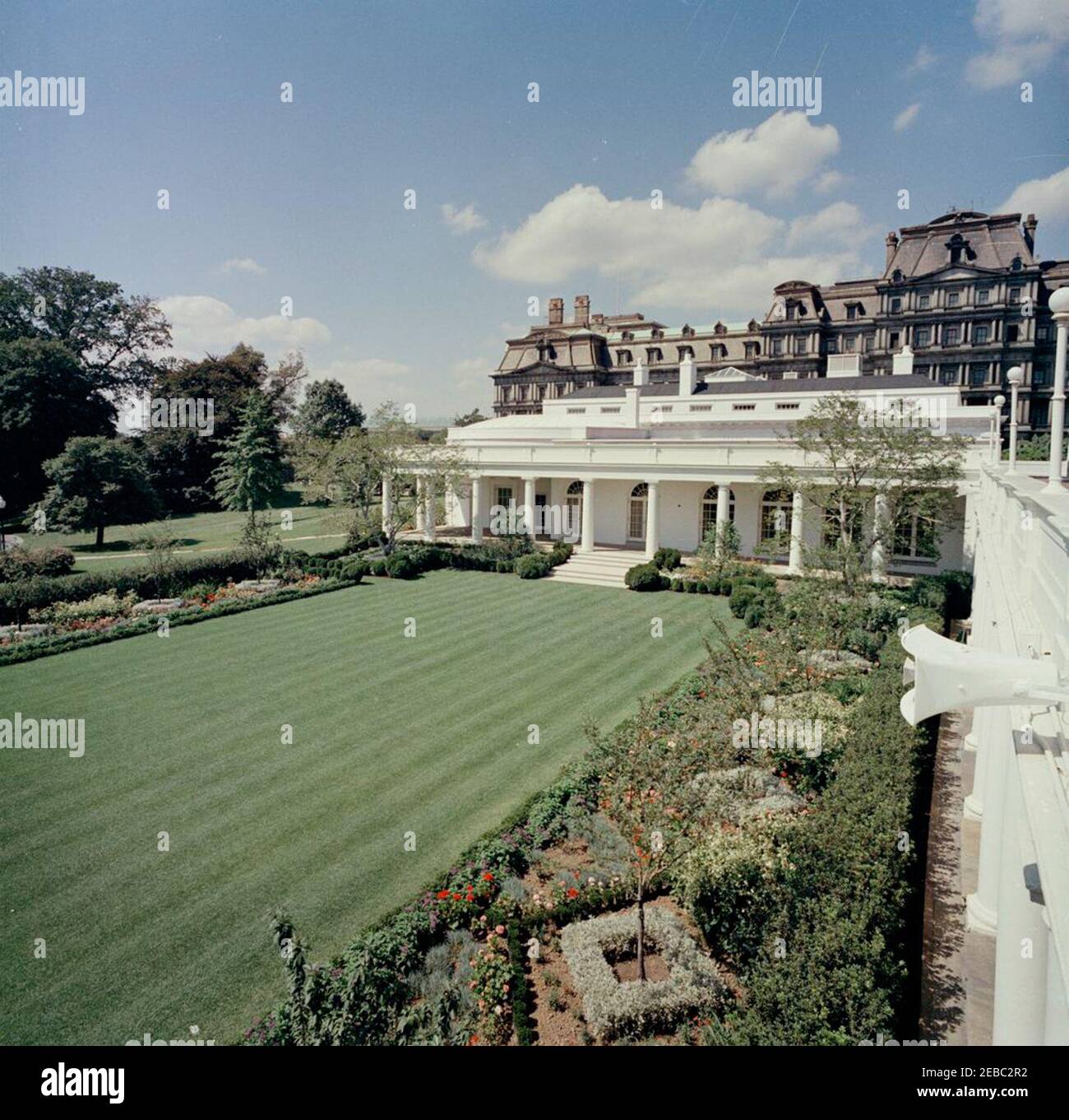 Rose Garden, views. View of the Rose Garden of the White House. The