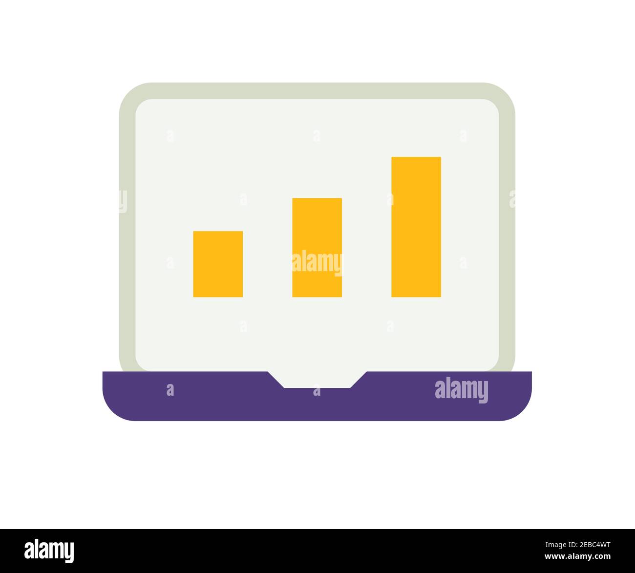 laptop graphic chart single single isolated icon with flat style vector ...