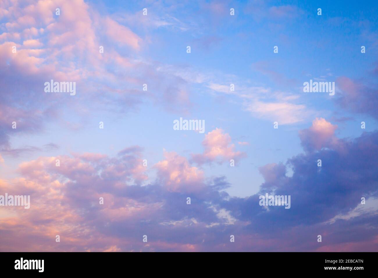 Colorful sky with pink clouds at sunset, natural background photo Stock ...