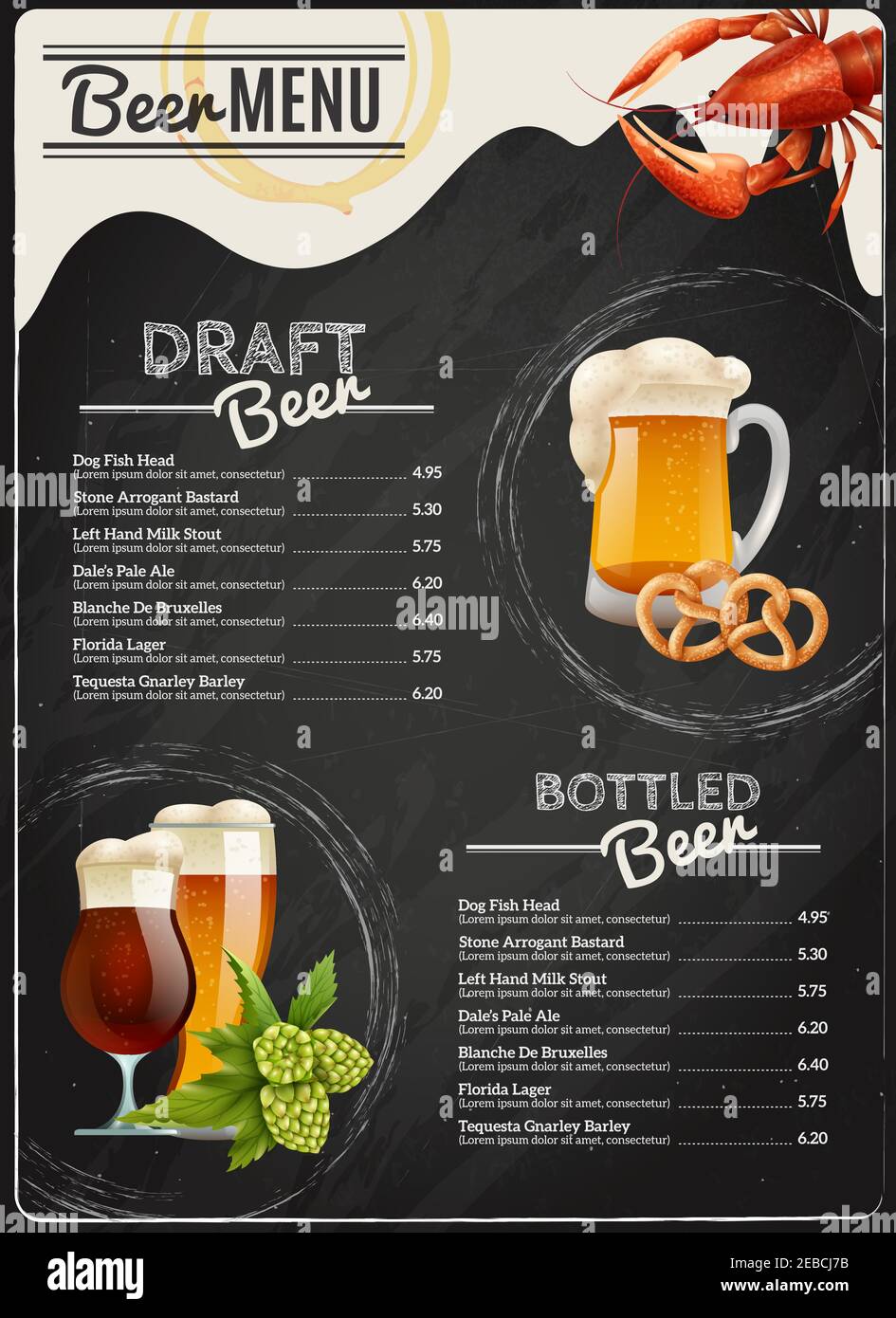 beer-chalkboard-menu-with-different-types-of-beverage-lobster-mug