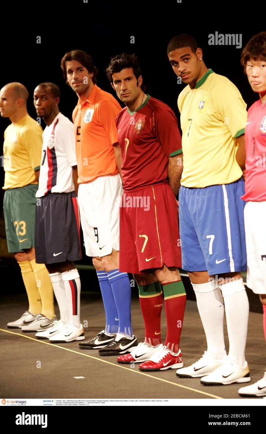Football - Nike - 2006 World Cup Official Kit Launch for Brazil, Portugal,  Australia, Holland, South Korea, Mexico, Croatia & USA - Olympic Stadium -  Berlin, Germany - 13/2/06 Luis Figo -
