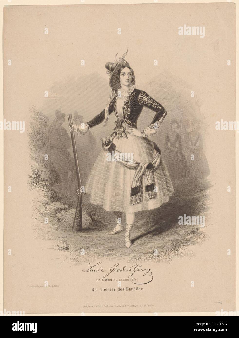 Lucile Grahn-Young (facsimile signature) als Catharina in dem Ballet Die Tochter des Banditen Stock Photo