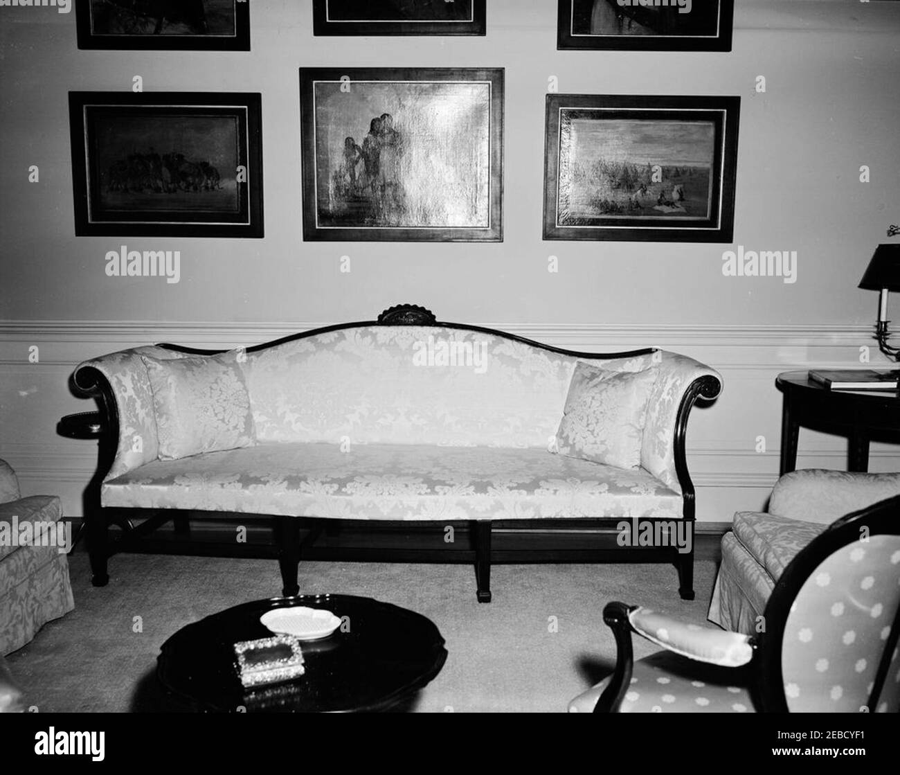 White House furniture. View of sofa and chairs in the secondfloor