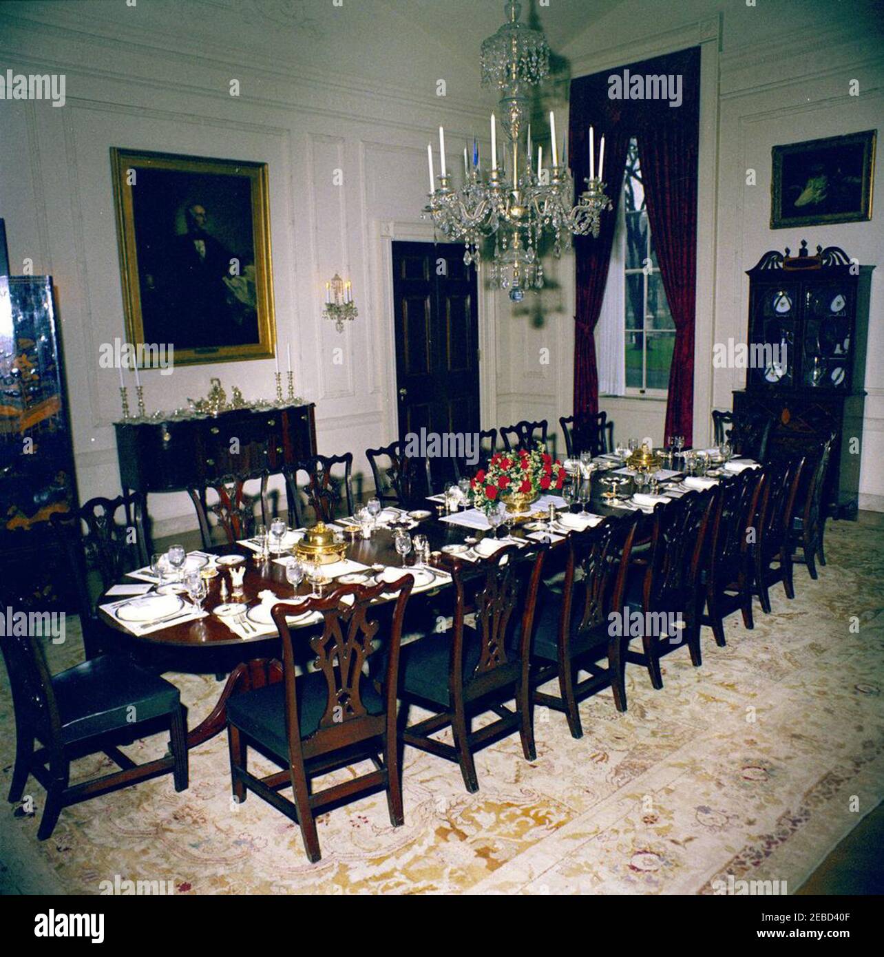 White House Rooms State Dining Room, Family Dining Room (settings and