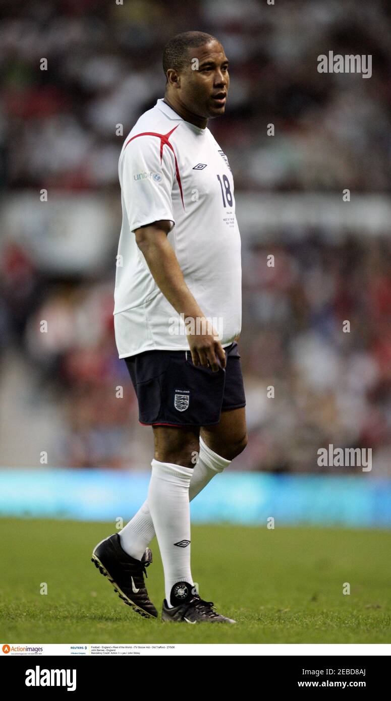 Football - England v Rest of the World - ITV Soccer Aid - Old Trafford -  27/5/06 John Barnes - England Mandatory Credit: Action Images / John Sibley  Stock Photo - Alamy