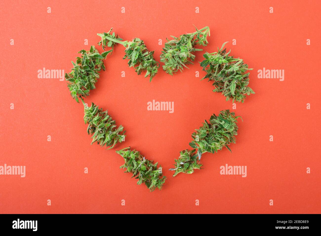 heart made of cannabis buds symbol of love Stock Photo Alamy