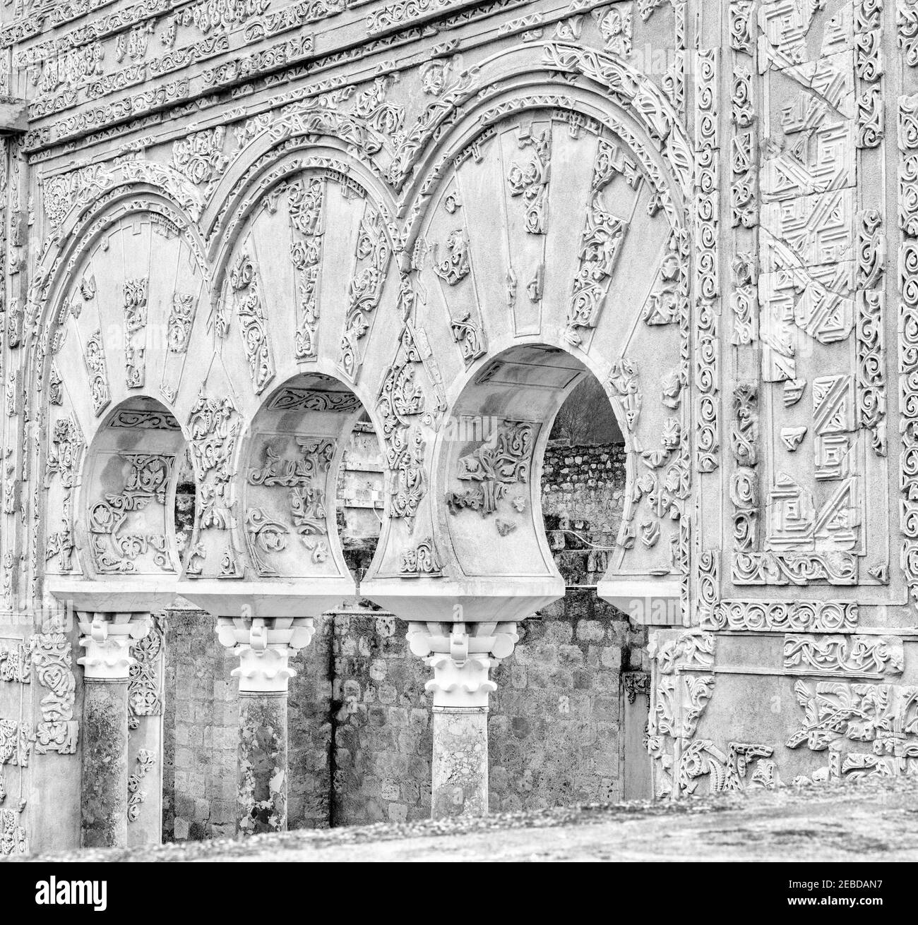 Cordoba, Spain - 31 January, 2021: view of the House of Ya'far in the ruins of the Medina Azahara Stock Photo