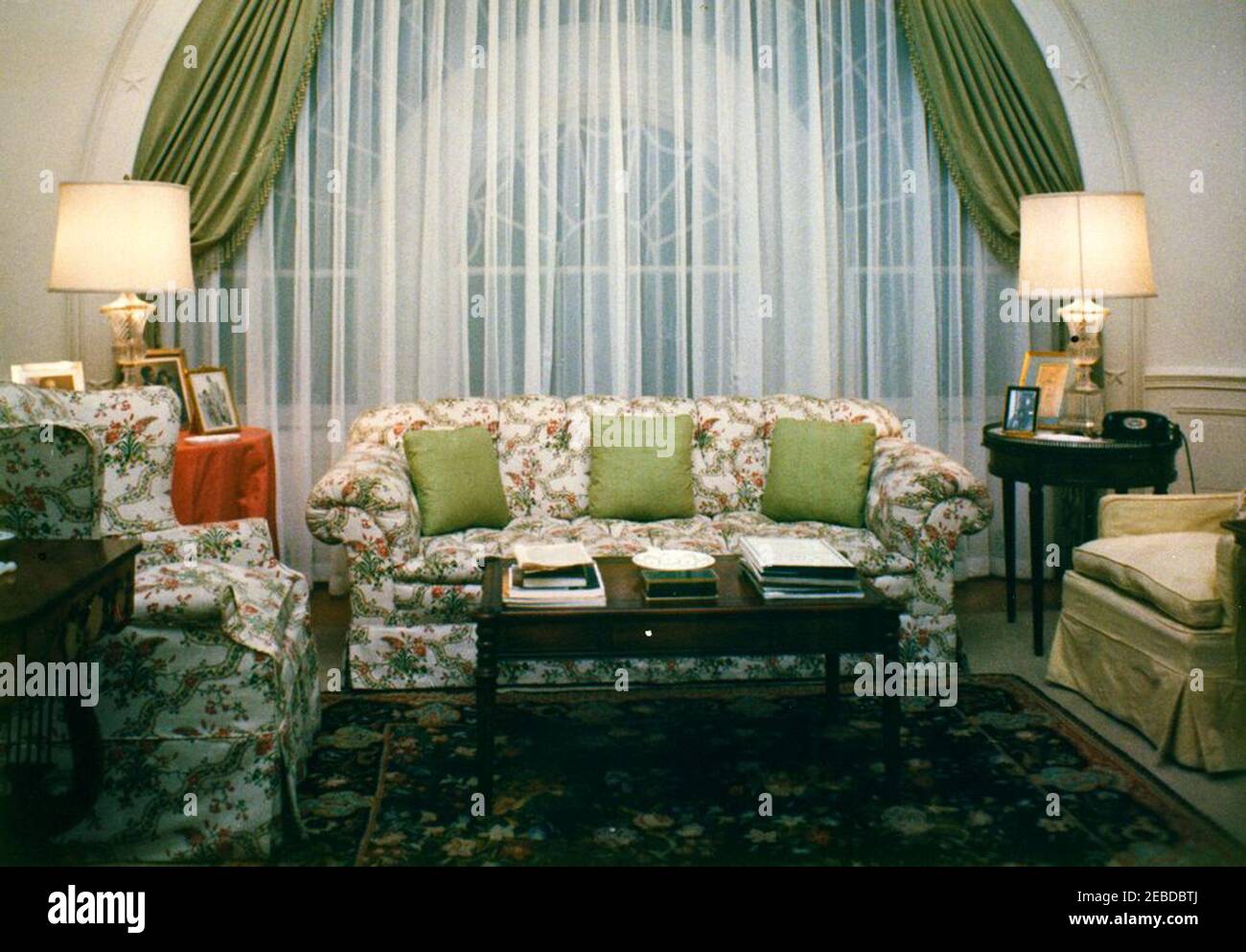 White House Rooms: East, West Sitting Rooms. Sofa and chairs in the
