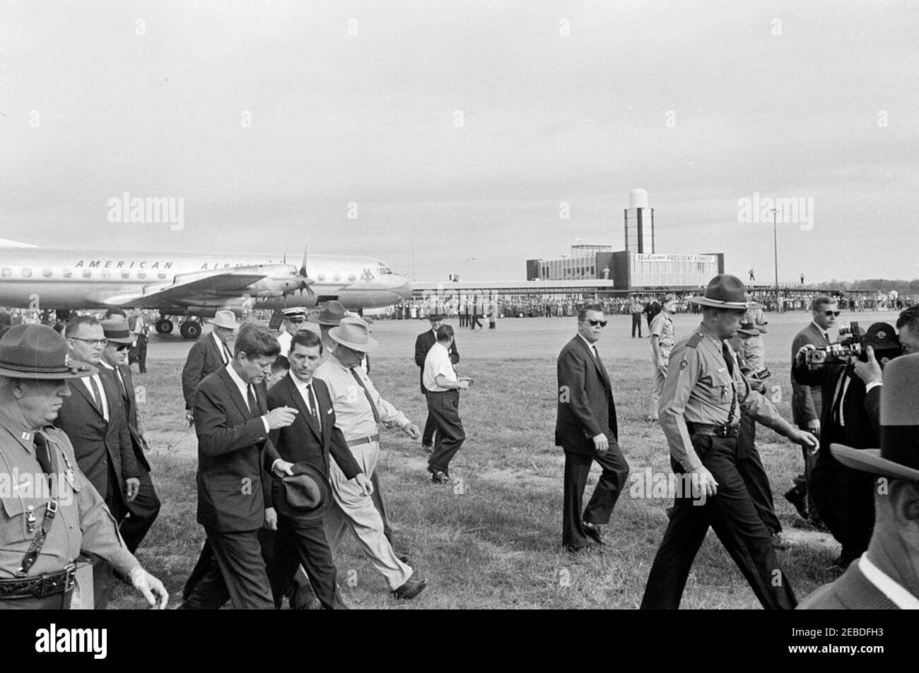 Trip to Oklahoma Arrival at Fort Smith Airport, Arkansas. President