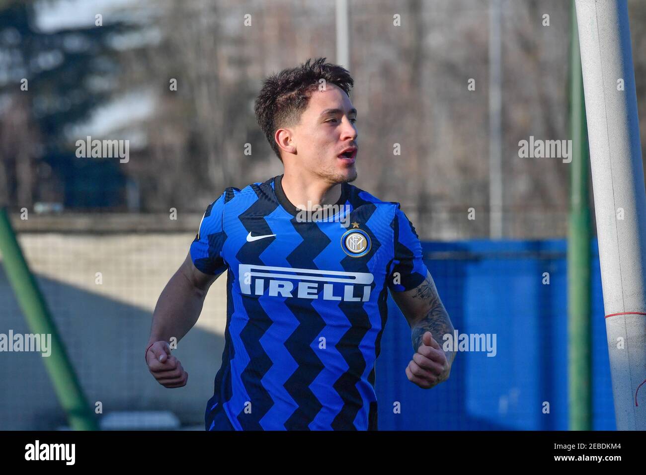 Milan, Italy. 11th, February 2021. Martín Satriano (11) of Inter U-19 seen during the Campionato Primavera 1 match between Inter and Roma at the Suning Youth Development Centre, Milan. (Photo credit: Gonzales Photo – Tommaso Fimiano). Stock Photo