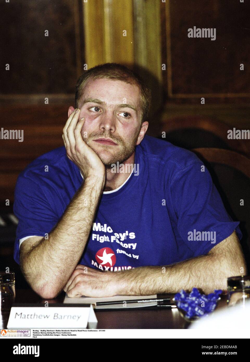 Boxing Audley Harrison V Ratko Draskovic Head To Head Press Conference 27 3 03 Matthew Barney During The Press Conference Mandatory Credit Action Images Danny Martindale Film Stock Photo Alamy Boxing Audley Harrison V Ratko Draskovic Head To Head Press Conference 27 3 03 Matthew Barney During The Press Conference Mandatory Credit Action Images Danny Martindale Film Stock Photo Alamy