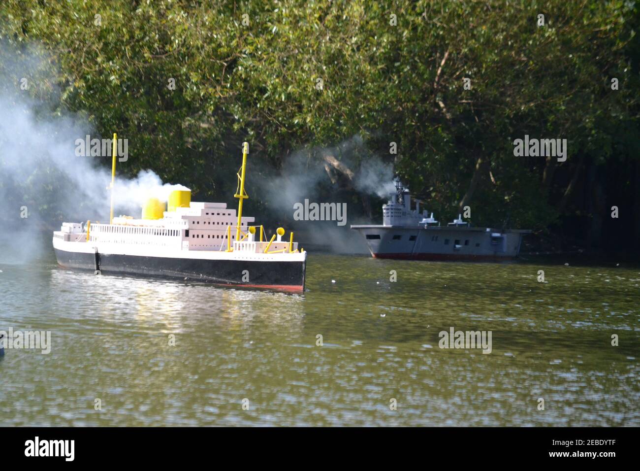 Naval Battle Boat Battle Naval Ship Lake At Peasholm Park Scarborough Yorkshire UK Naval Battle Boat Battle Naval Ship Lake At Peasholm Park Scarborough Yorkshire UK