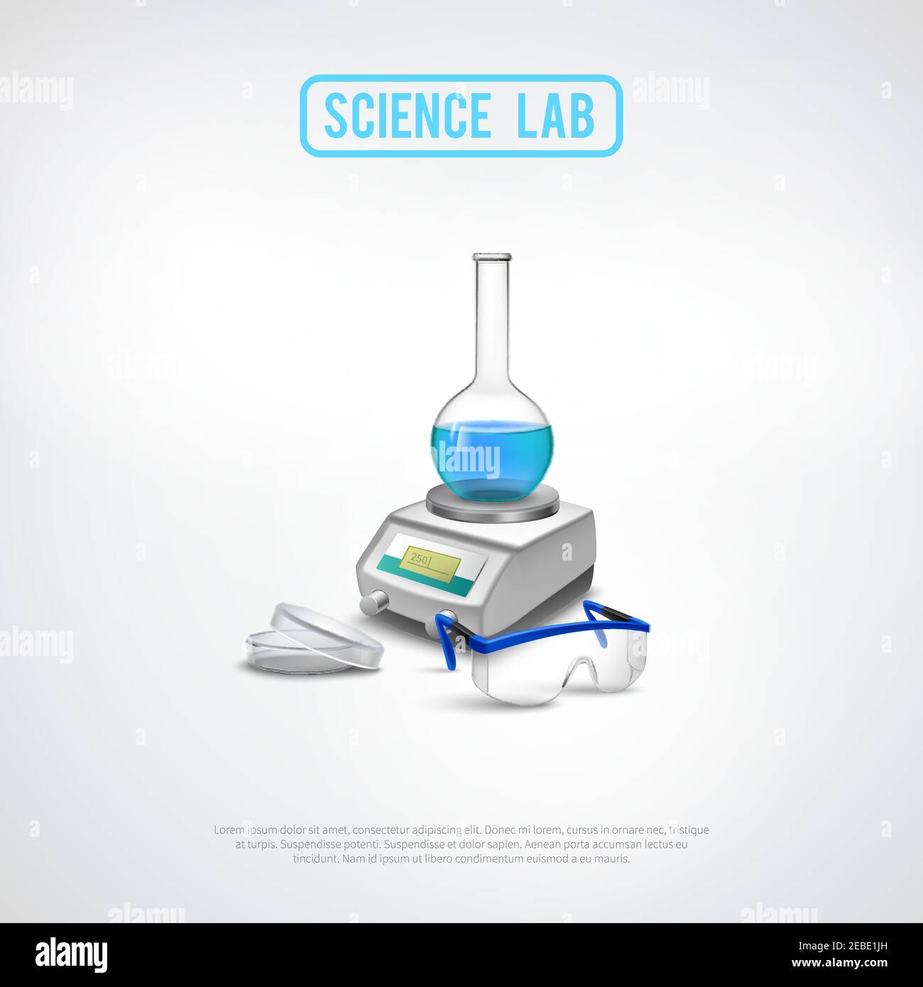 Laboratory equipment composition with professional scientific scales