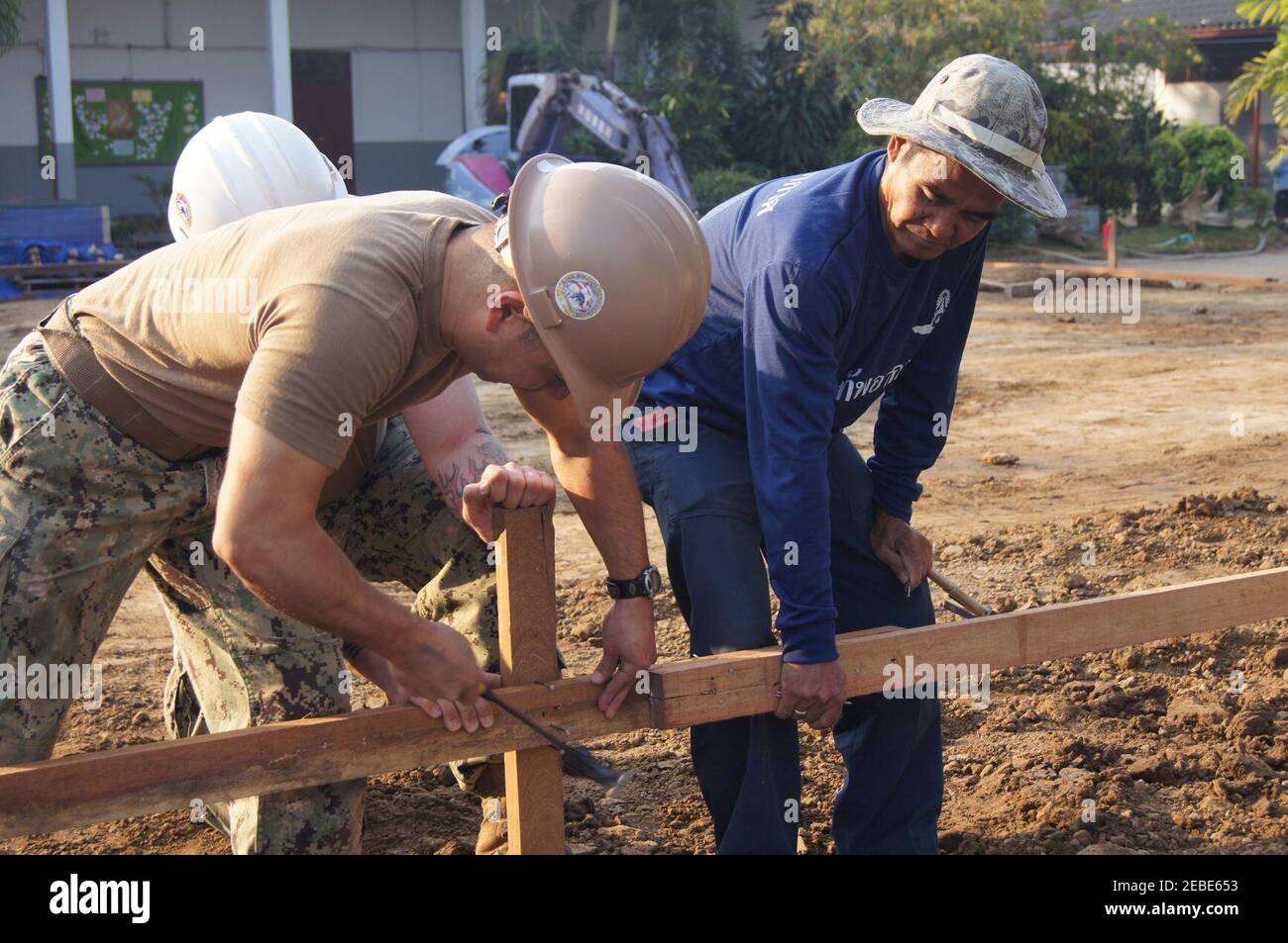 NMCB 5 builds school, relationships in Exercise Cobra Gold 2013 130119 Stock Photo