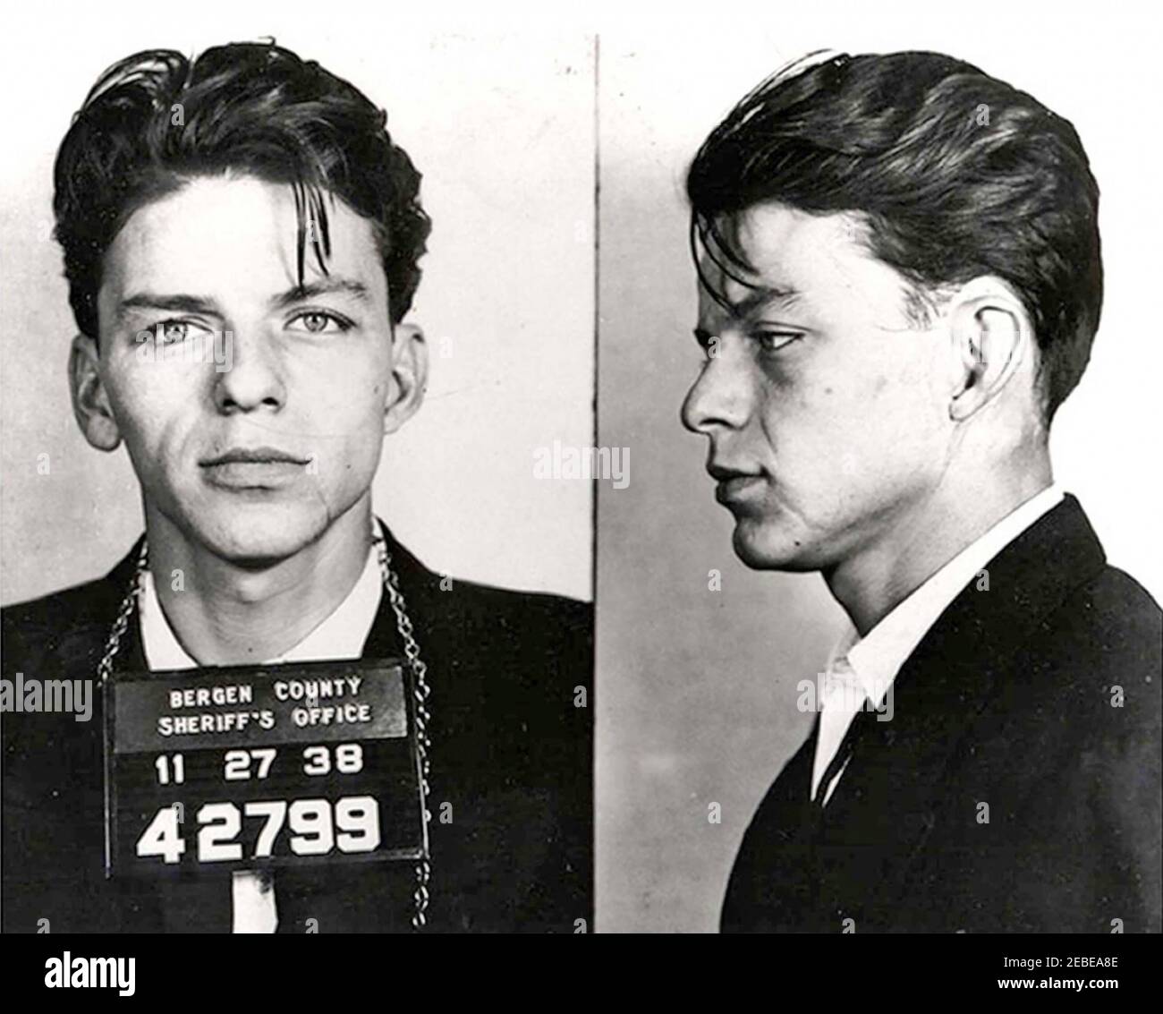 FRANK SINATRA (1915 1998) Police mugshot following his arrest in