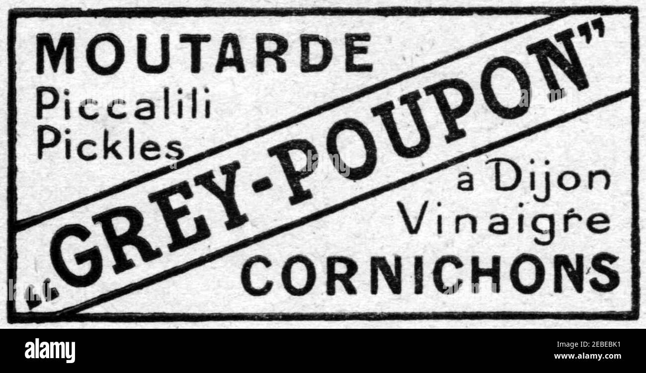 No 3791, 30 Octobre 1915, Moutarde Grey-Poupon. Stock Photo