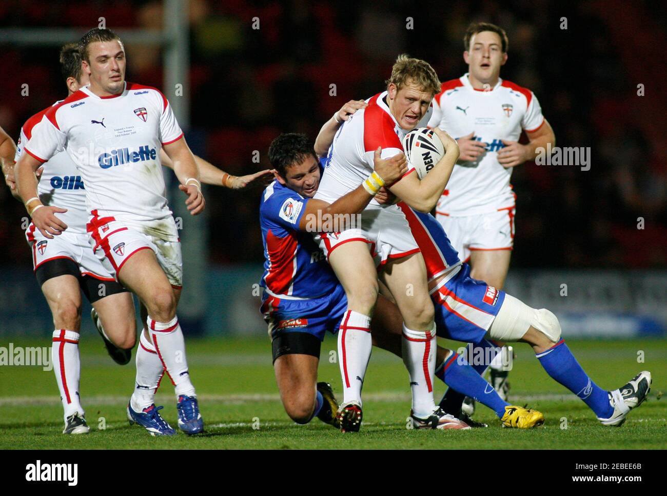 Rugby League - England v France 2009 Gillette Four Nations - Keepmoat  Stadium, Doncaster - 23/10/09 England's Ben Westwood (R) and France's  Olivier Elima in action Mandatory Credit: Action Images / Ed Sykes Stock  Photo - Alamy