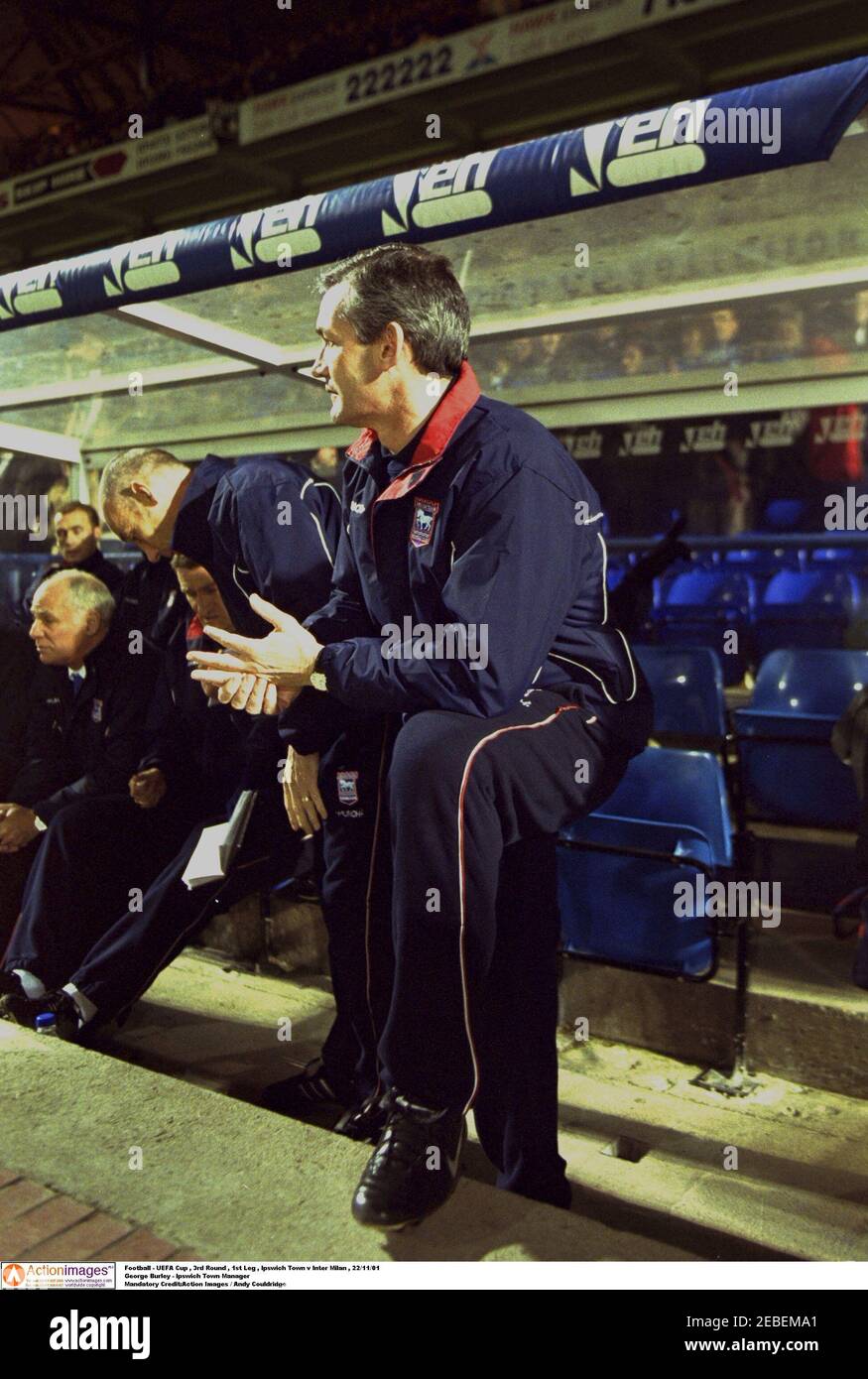 Football - UEFA Cup , 3rd Round , 1st Leg , Ipswich Town v Inter Milan ,  22/11/01 George Burley - Ipswich Town Manager Mandatory Credit:Action  Images / Andy Couldridge Stock Photo - Alamy