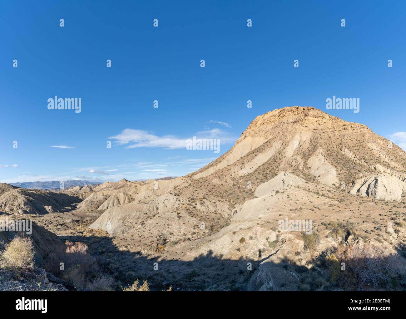 A view of the Tabernas desert in Andalusia Stock Photo