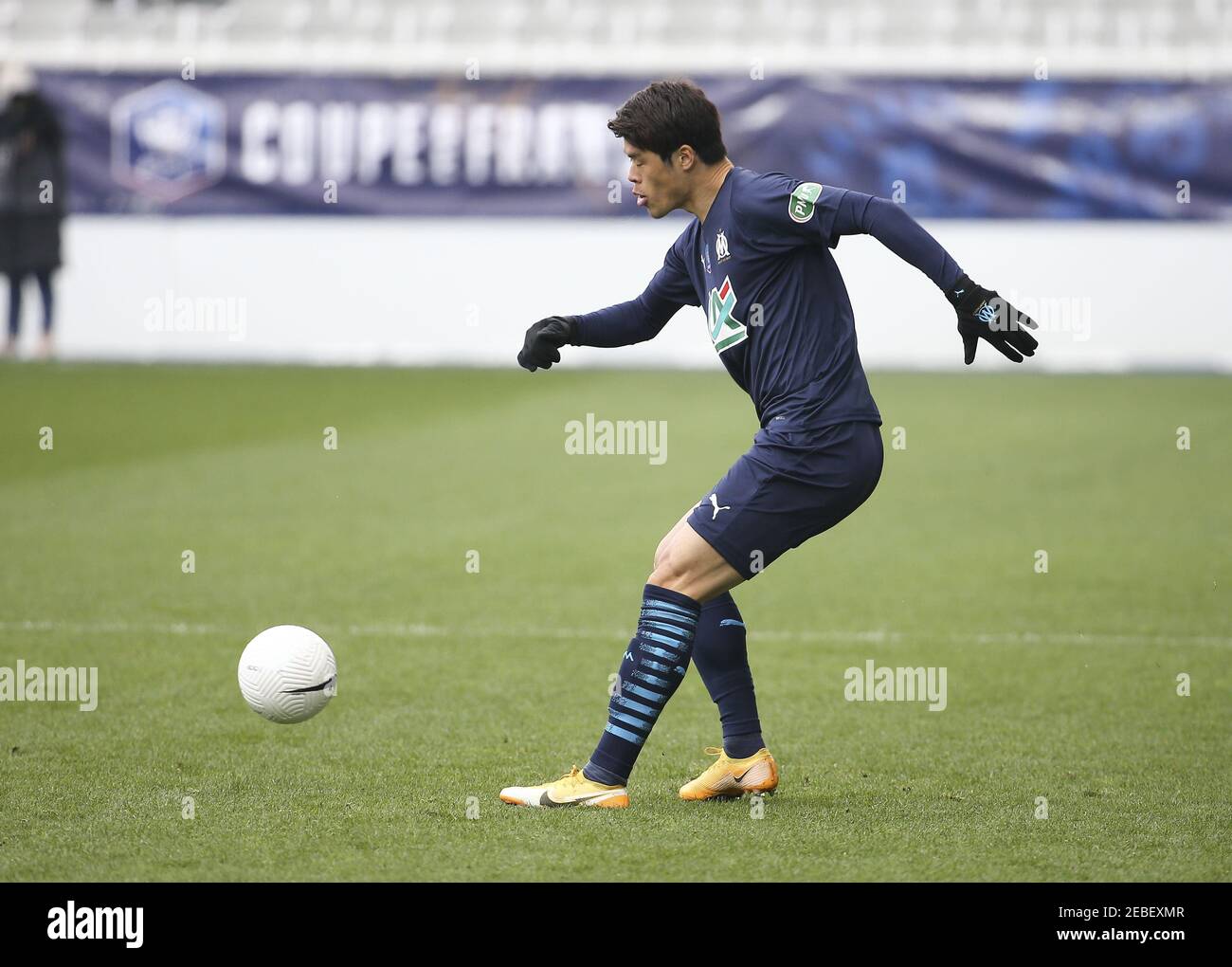 Hiroki Sakai of Marseille during the French Cup, round of 64 football match between AJ Auxerre (AJA) and Olympique de Marseille  / LM Stock Photo