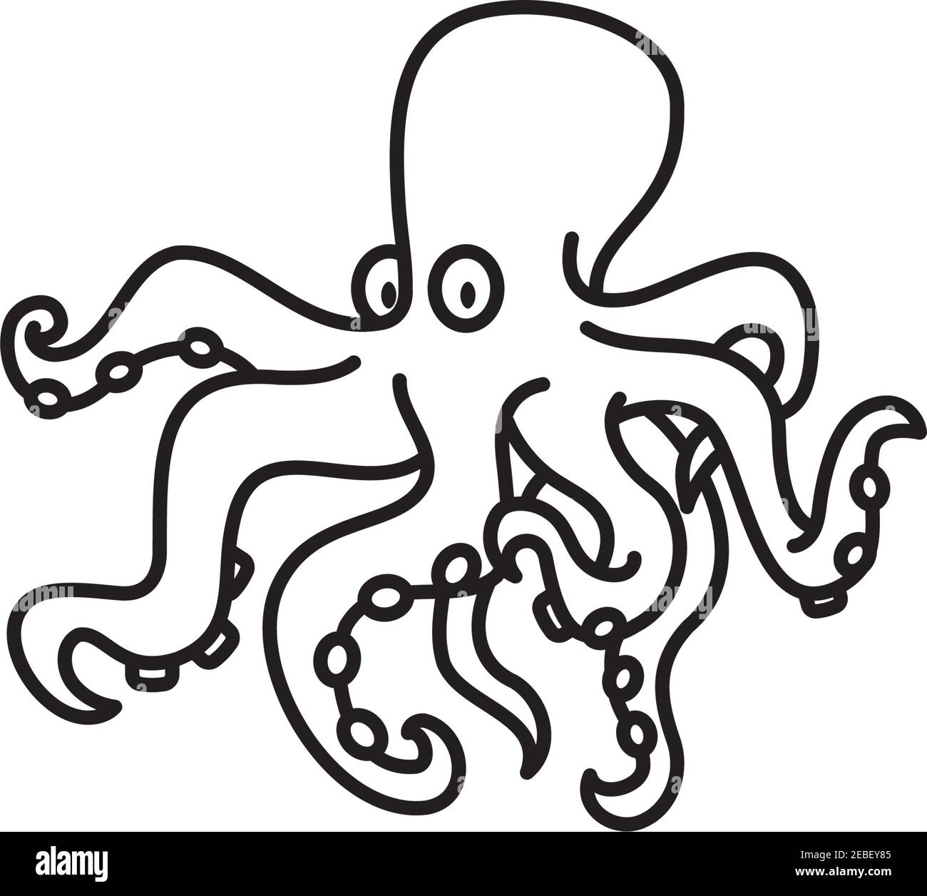 Octopus Cartoon character vector line icon fore World Octopus Day on  October 8 Stock Vector Image & Art - Alamy