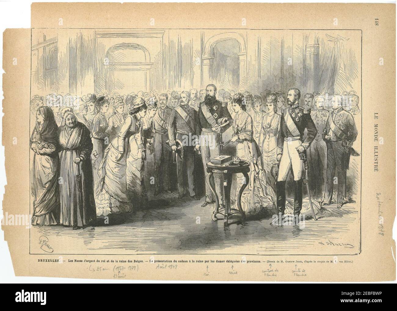 Noces d’argent du roi Léopold II et de la reine Marie-Henriette en 1878 ...