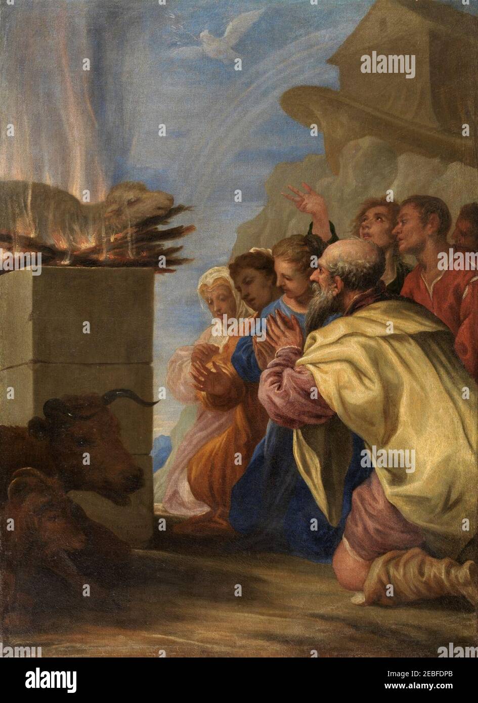 Noé y su familia después del Diluvio, de Juan Antonio de Frías y