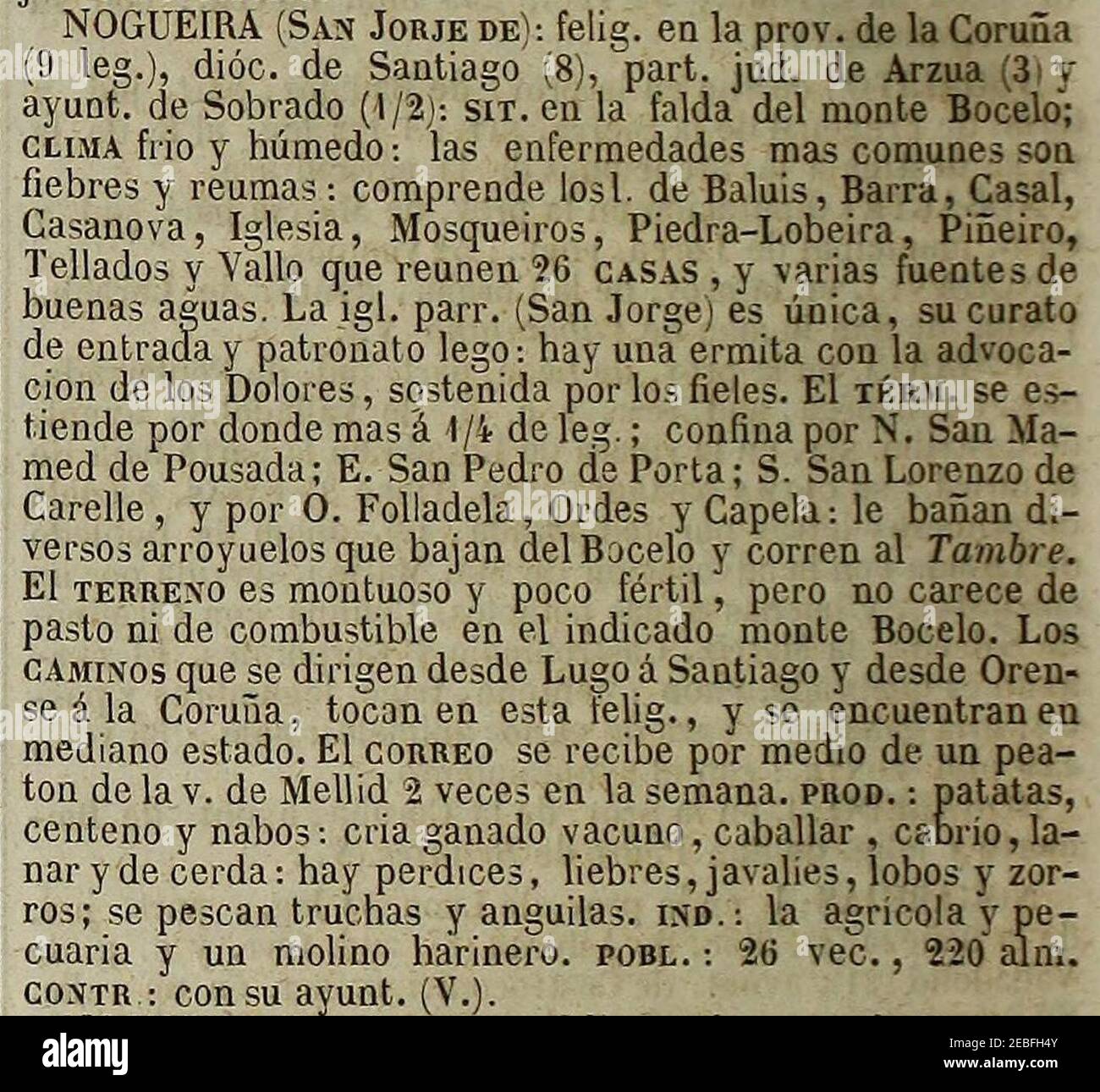 Nogueira (Sobrado) no Madoz Stock Photo Alamy