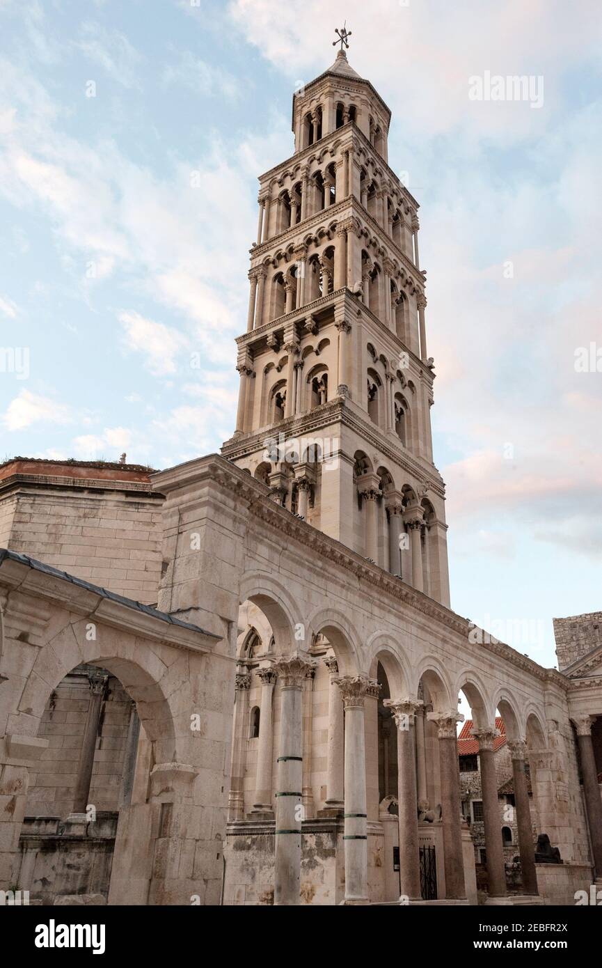 Split-Croatia, Augut,24. 2018: The Diocletian's Palace is an ancient building complex that was used as a retirement home for the Roman emperor. Stock Photo