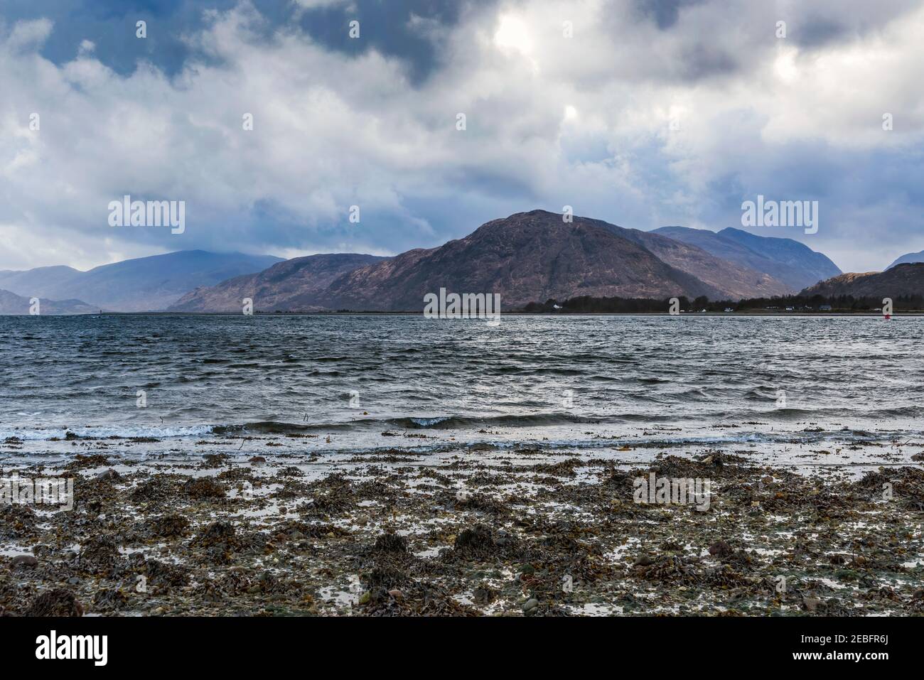 Loch Linnhe at Onich Western Scotland as day nears the end Stock Photo