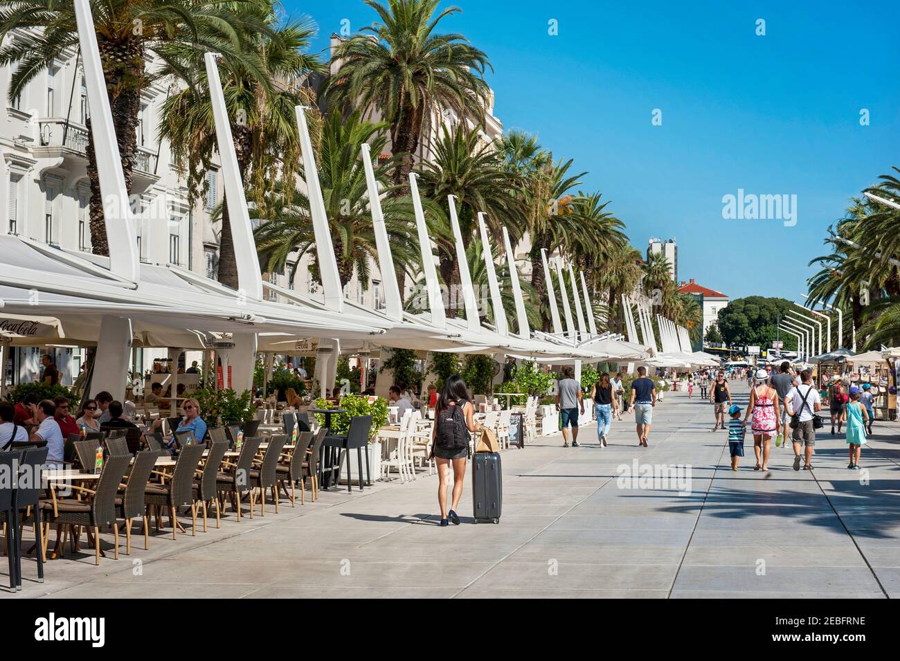 Split - Croatian - Dalmatia - August 28, 2018: Split Riva promenade, Croatia Stock Photo