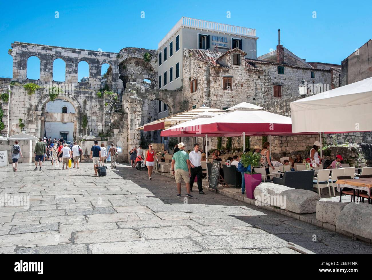 Split - Croatian - Dalmatia - August 30, 2019: The old town of Split, Croatia Stock Photo