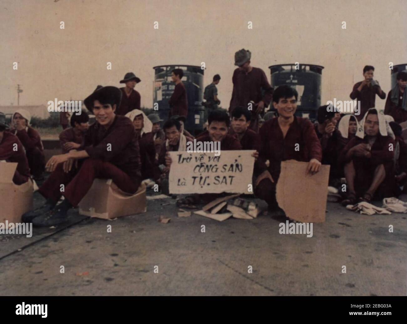 Non repatriates, Bien Hoa Air Base, 25 March 1973. Stock Photo