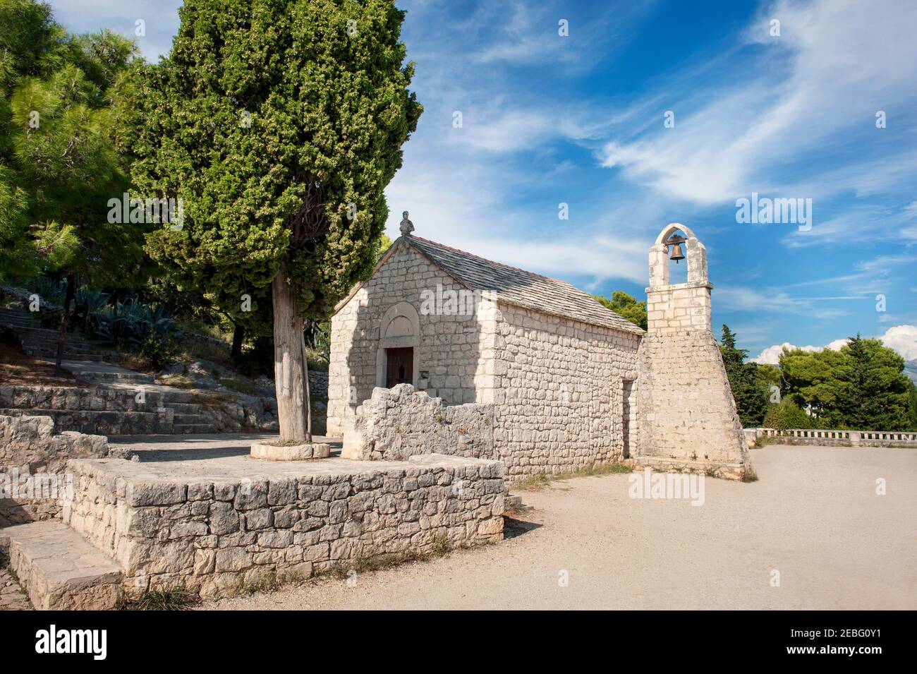 A small church of Saint Nicholas built in the early 13th century. This church was dedicated to the sailors who greeted them regularly while sailing pa Stock Photo