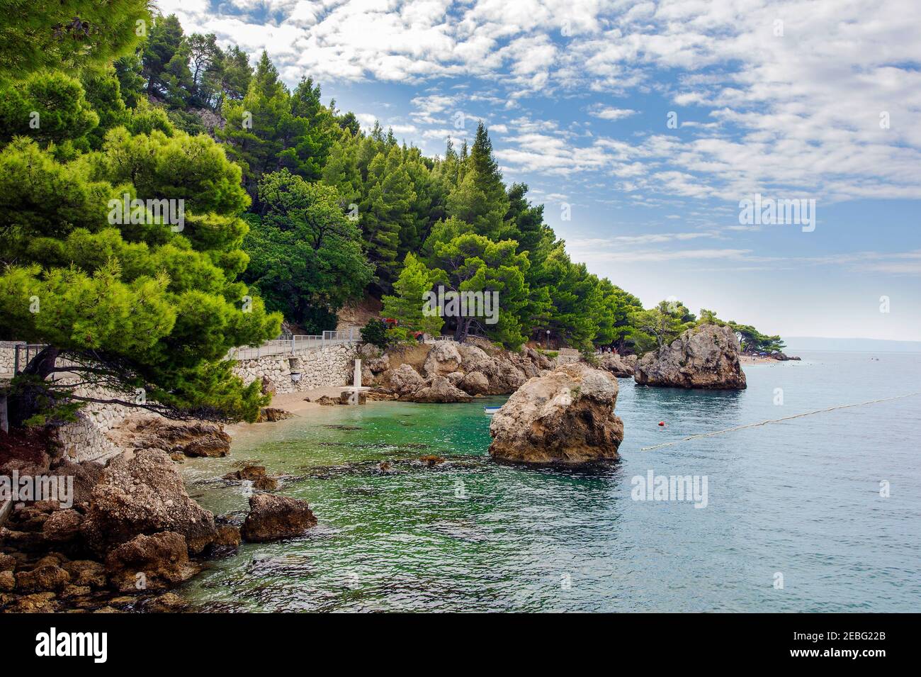 Split - Croatian - Dalmatia - August 27, 2019: Beach Punta Rata - Brela Stock Photo