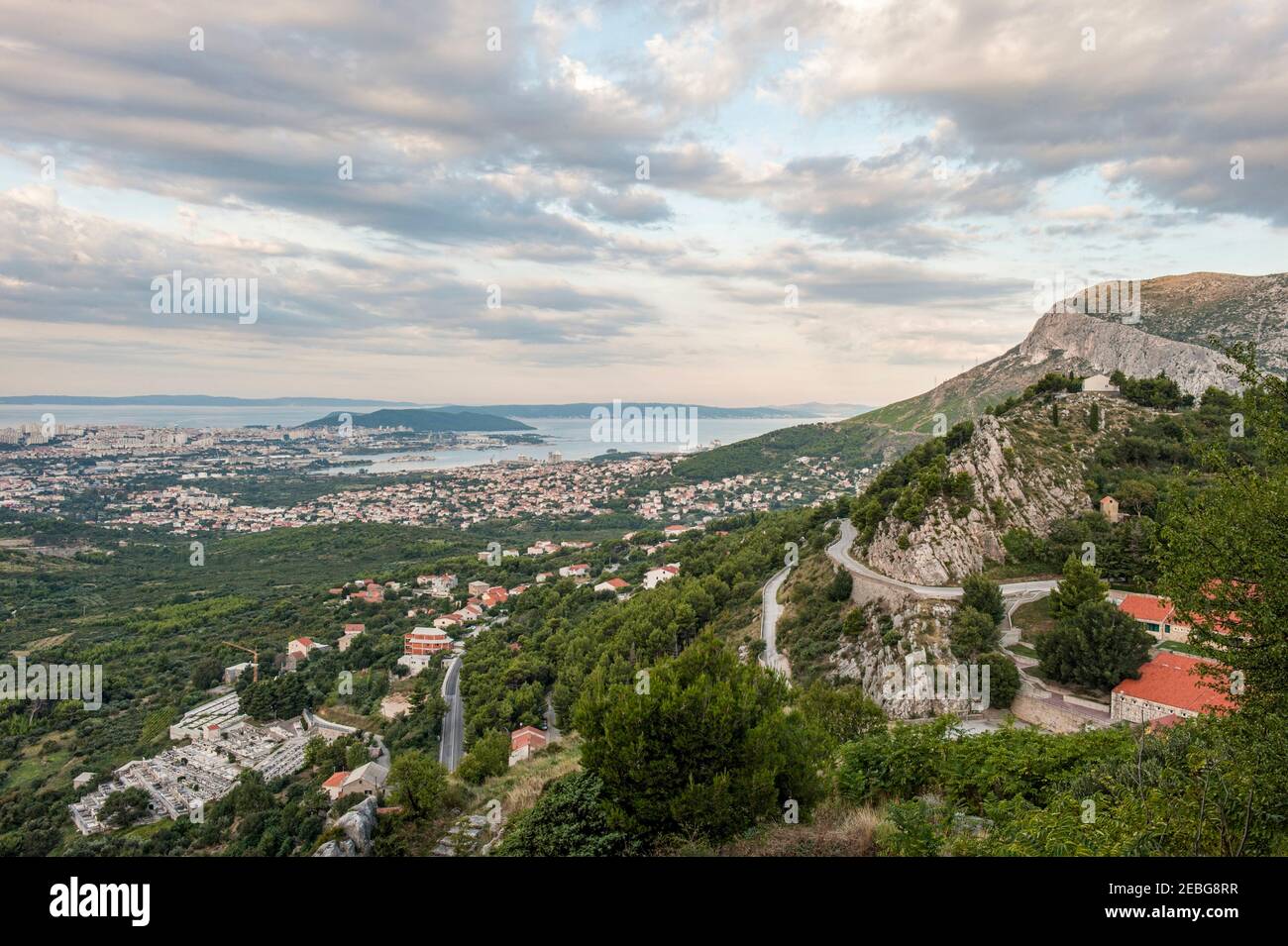 Split - Croatian - Dalmatia - August 26, 2019: Klis fortress view. Croatia, near Split Stock Photo