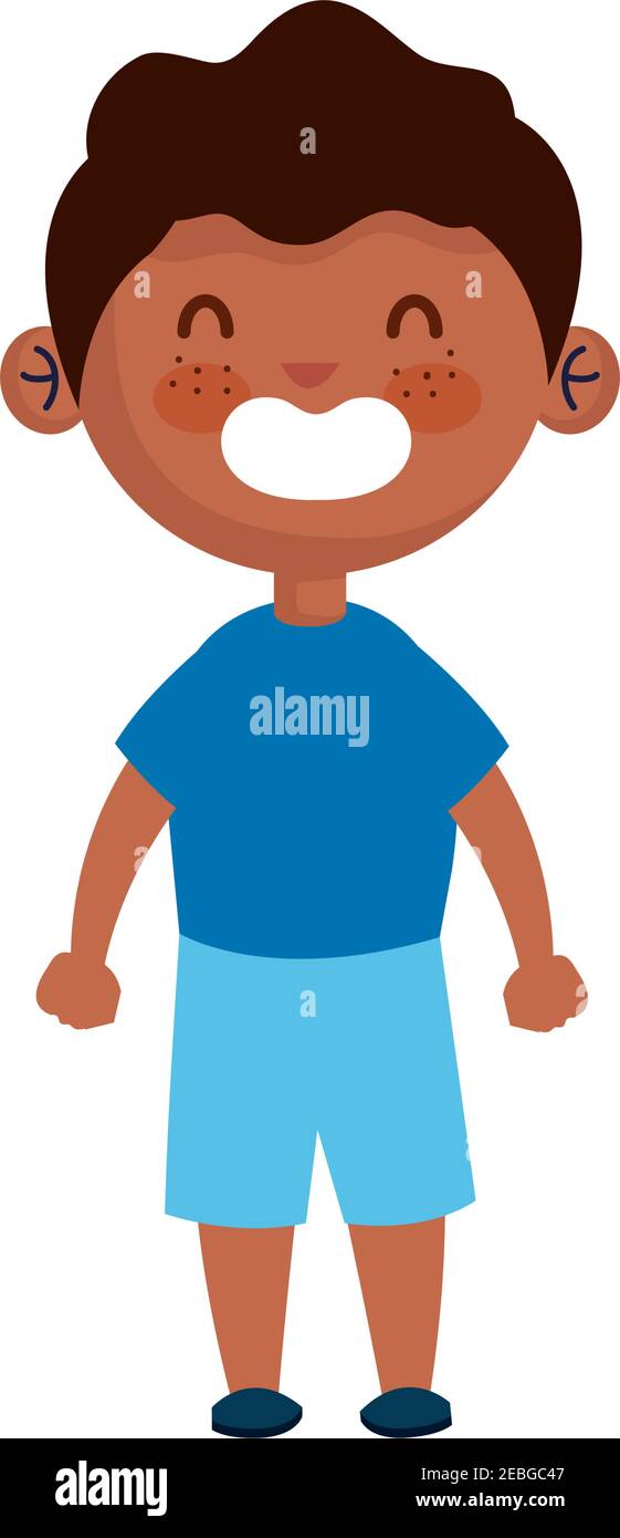 happy cute afro little boy character Stock Vector Image & Art - Alamy
