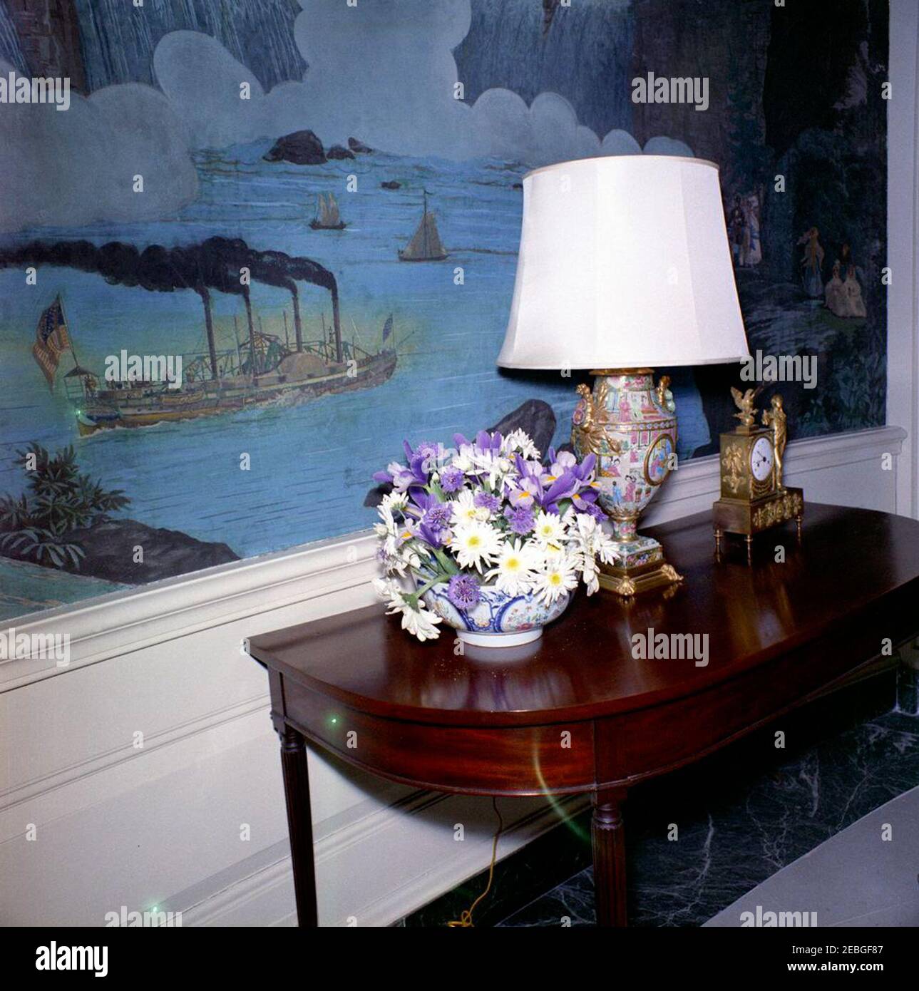 Congressional Reception at the White House, 9:30PM. Table with floral