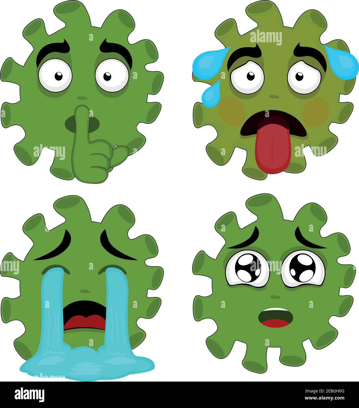 Vector illustration of coronavirus emoticons Stock Vector