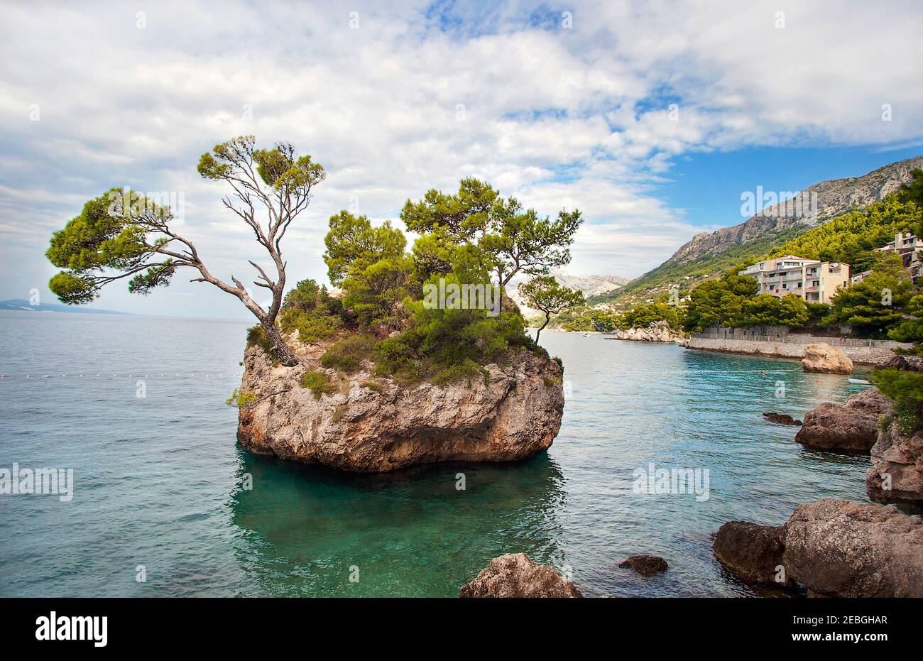 Split - Croatian - Dalmatia - August 27, 2019: Beach Punta Rata - Brela Stock Photo