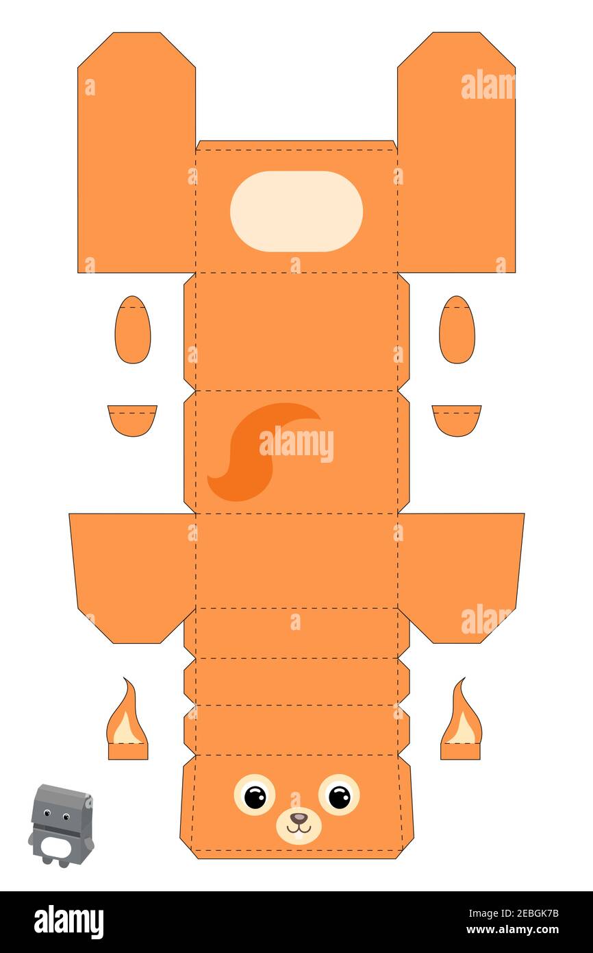 Party favor box squirrel design for for sweets, candies, small presents, bakery. Package