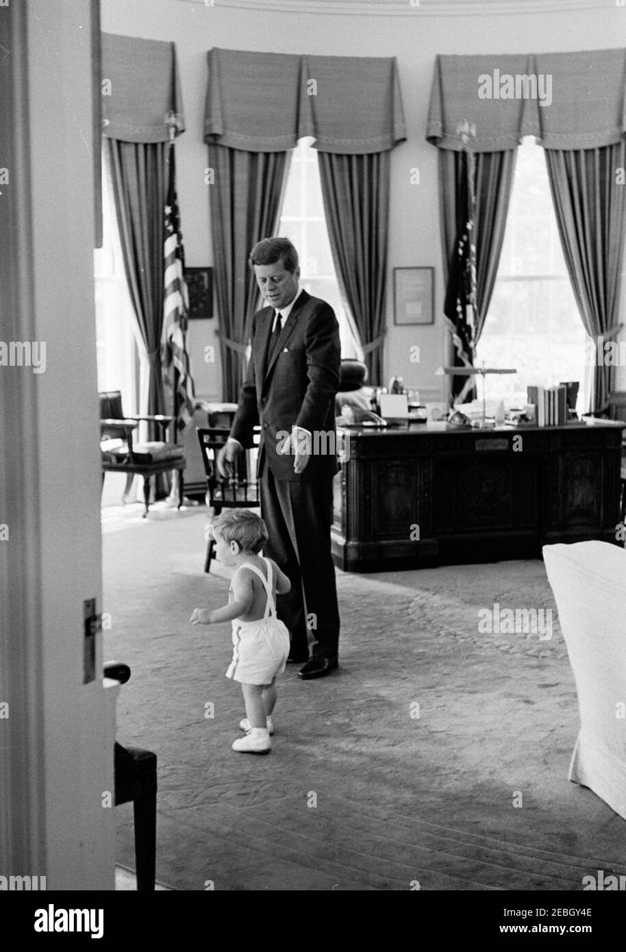 President Kennedy with John F. Kennedy, Jr. (JFK, Jr.). President John