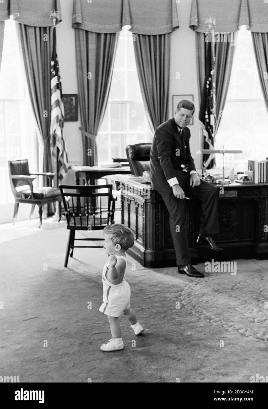 President Kennedy with John F. Kennedy, Jr. (JFK, Jr.). President John