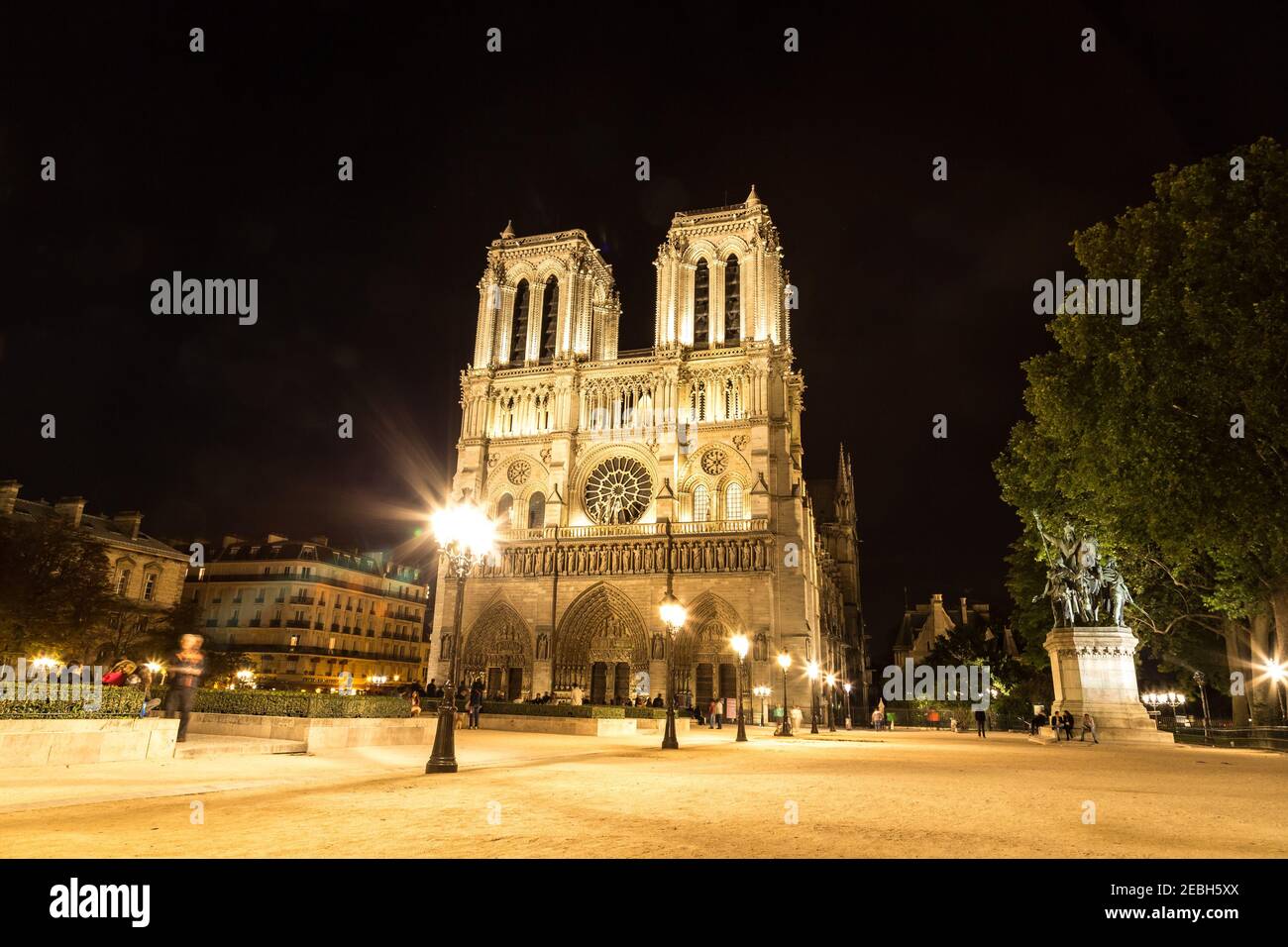 Notre Dame de Paris cathedral at night is one of the most visited ...